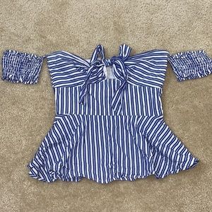 Bebe blue striped top.